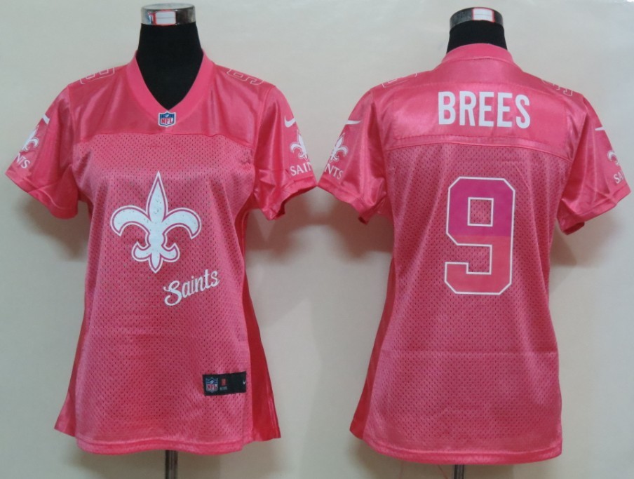 Pink Brees Womens Nike Saints Elite #9 Jersey