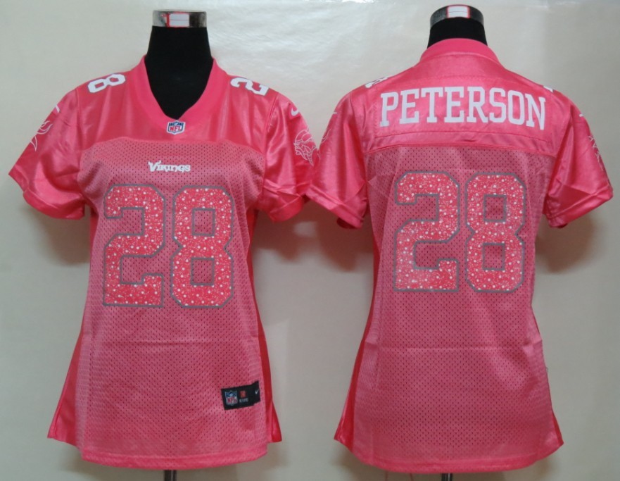 Peterson Jersey Pink #28 Elite Womens Nike Minnesota Vikings Jersey