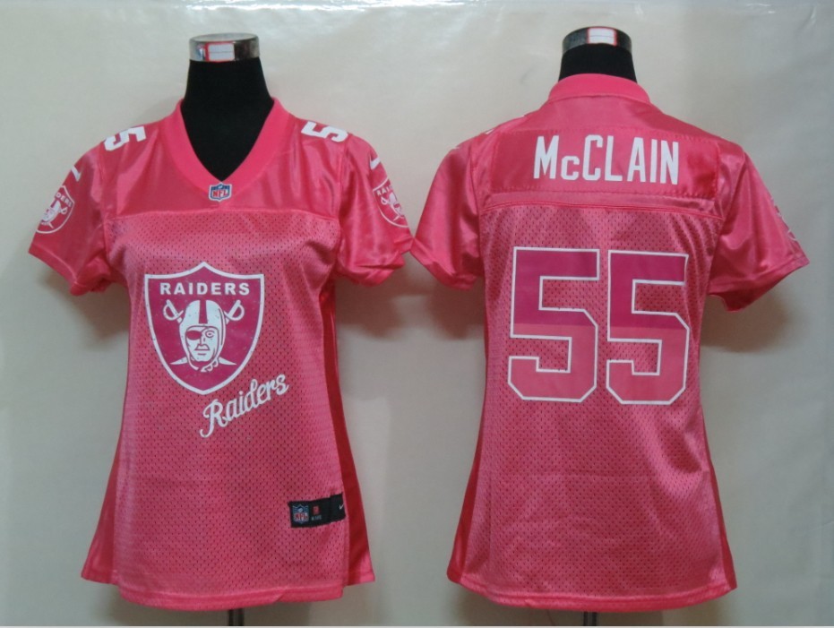 Pink McClain Elite Womens Nike Oakland Raiders #55 Jersey