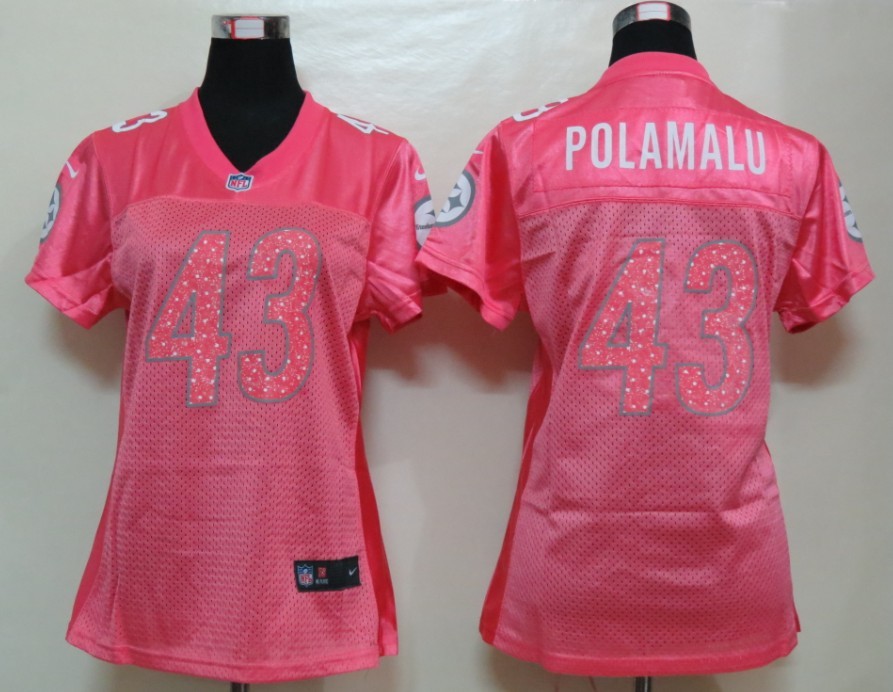 Popamalu Jersey Pink #43 Elite Women Nike Pittsburgh Steelers Jersey