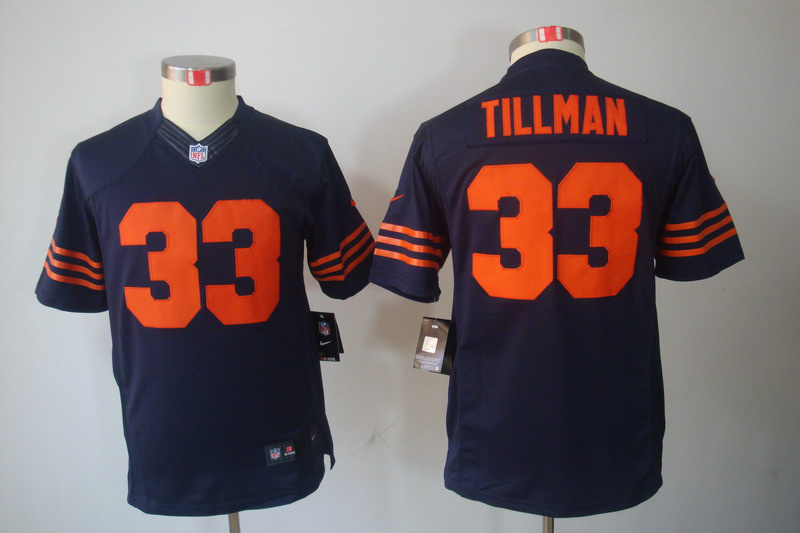 Youth Nike Chicago Bears #33 Charles Tillman blue orange number Limited Jersey
