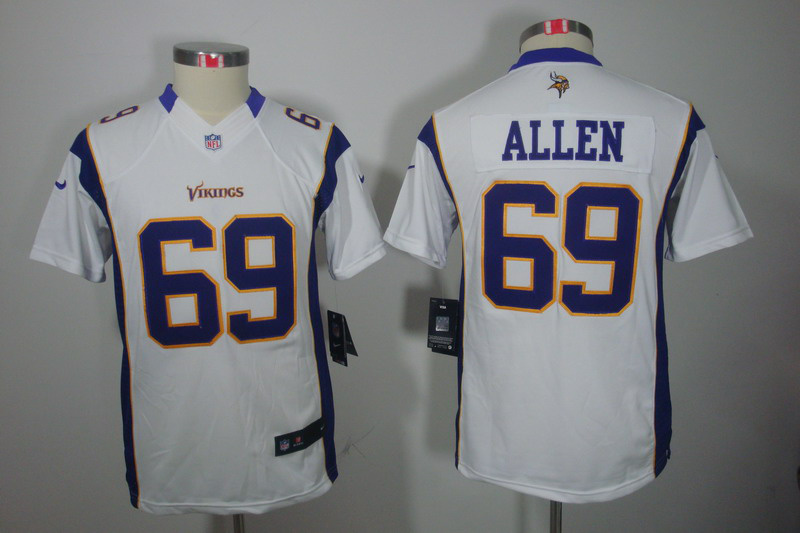 Limited white #69 Jared Allen Youth Nike Minnesota Vikings Jersey