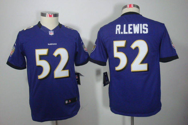 R.Lewis Purple Youth Nike Ravens Limited Jersey