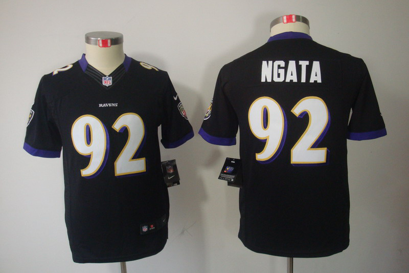 Ngata Jersey: Limited Youth #92 Youth New Nike Baltimore Ravens Jersey in Black