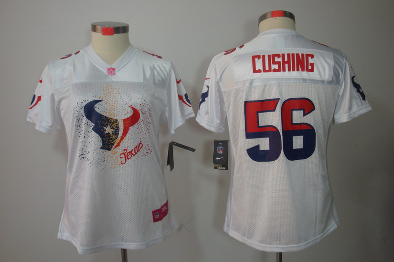 Women Nike Houston Texans #56 Brian Cushing FEM FAN Elite Jersey in White