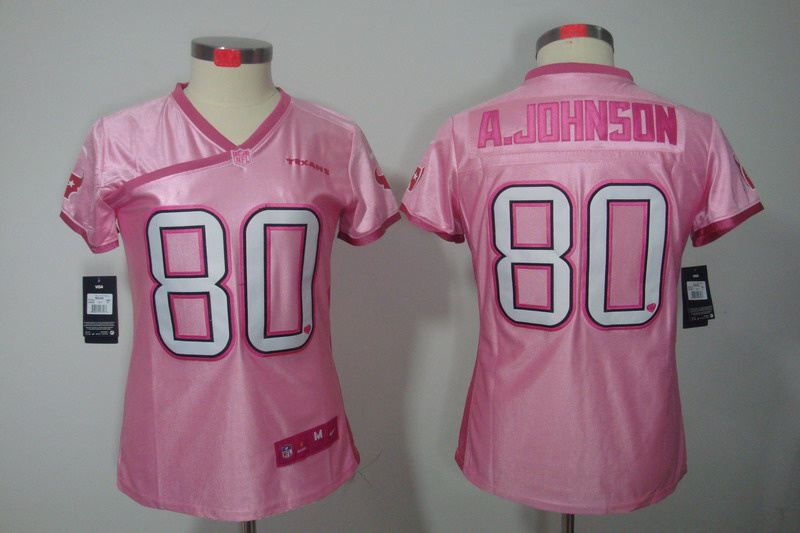 Women Nike Houston Texans #80 Andre Johnson Love's elite Jersey in Pink