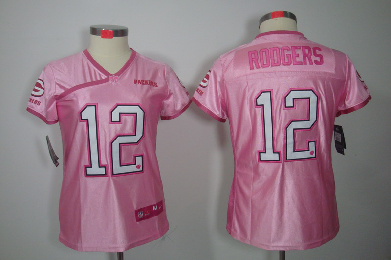 Pink Aaron Rodgers Jersey, Women Nike Green Bay Packers #12 elite Jersey