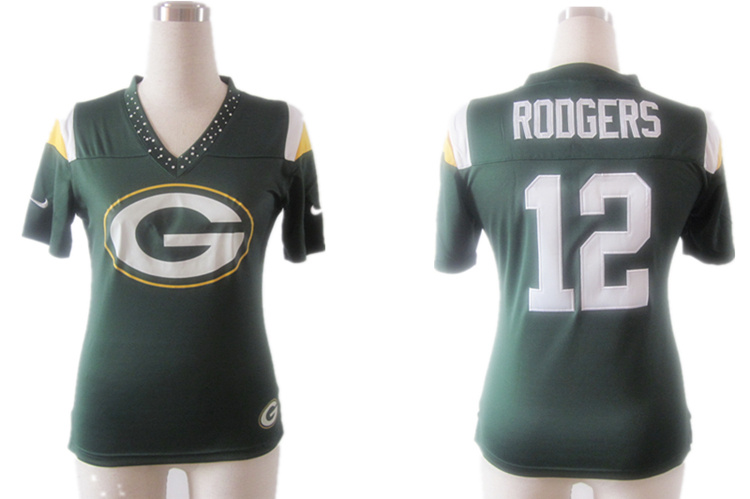 Aaron Rodgers Green Packers Women FEM FAN Field Flirt Fashion Jersey