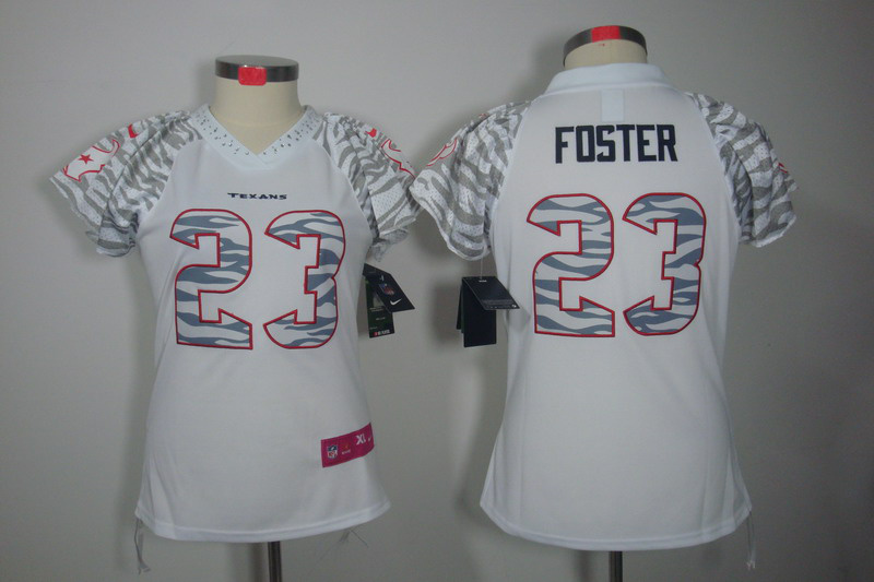 Zebra Field Flirt Fashion Arian Foster Women Nike Houston Texans #23 Jersey