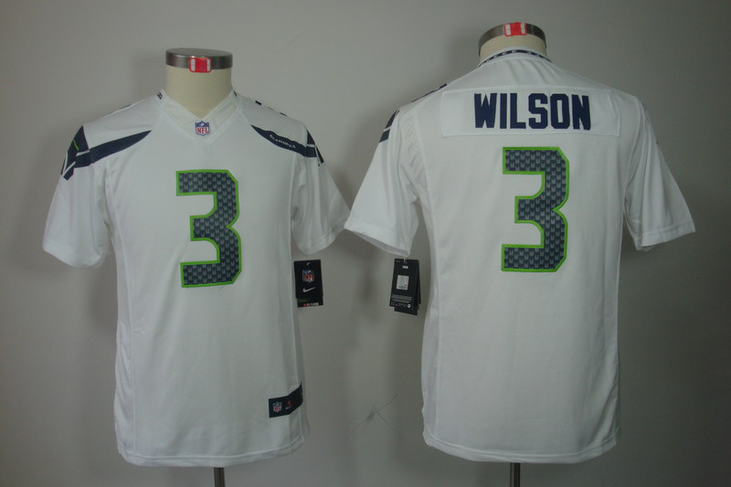 Youth Nike NFL Seahawks #3 Wilson white Limited Jersey