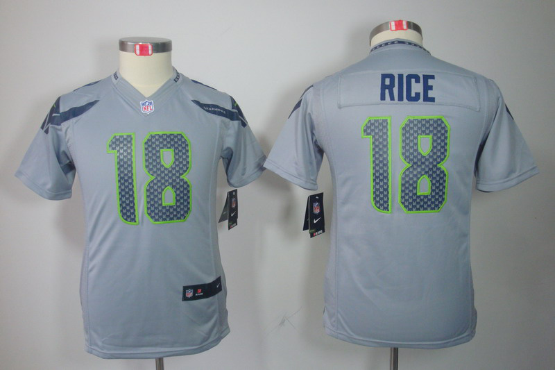 Grey Rice Jersey, Youth Nike Seattle Seahawks #18 Limited Jersey