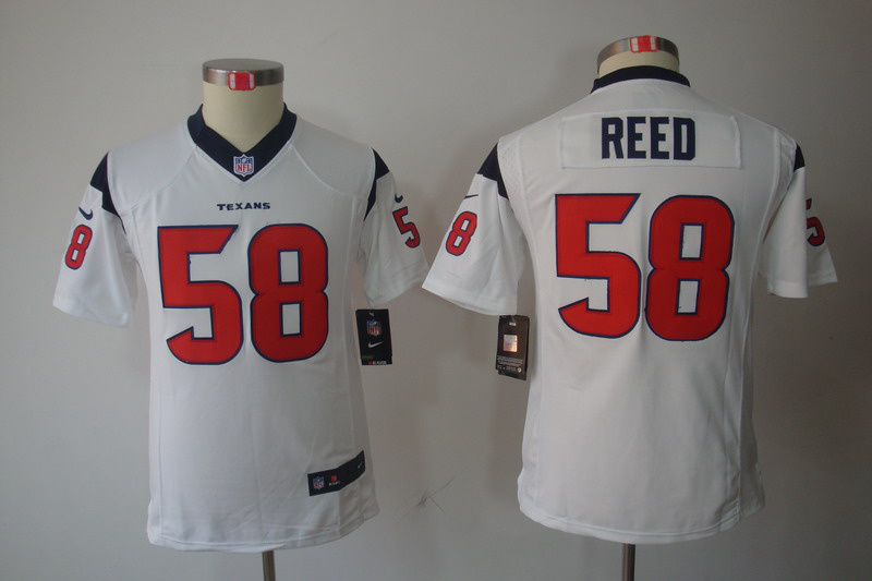 Limited white #58 Reed Youth Nike Houston Texans Jersey