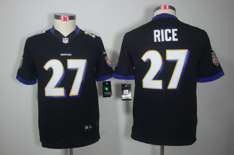 Youth Nike Ravens #27 Ray Rice Black Limited Jersey