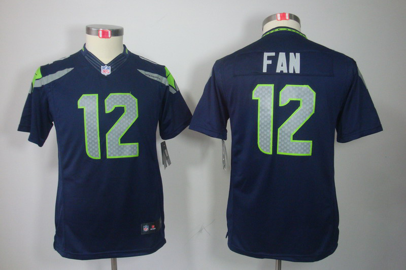#12 Fan blue Youth Nike Seattle Seahawks Limited Jersey