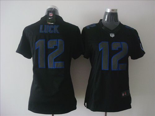 Black Andrew Luck Jersey, Women Nike Indianapolis Colts #12 Ice Jersey
