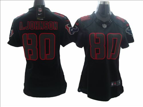 A.johnson Black Texans Women Nike Ice Jersey