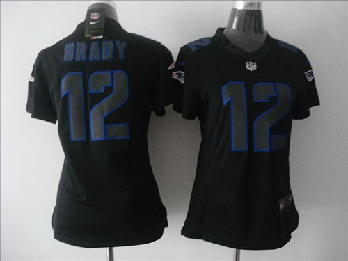 Black Tom Brady Women Ice Nike NFL New England Patriots #12 Jersey