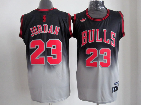 Revolution 30 Black Grey #23 Jordan NBA Chicago Bulls Jersey