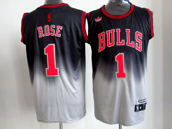 Derrick Rose Jersey: Revolution 30 Womens #1 NBA Chicago Bulls Jersey in black grey