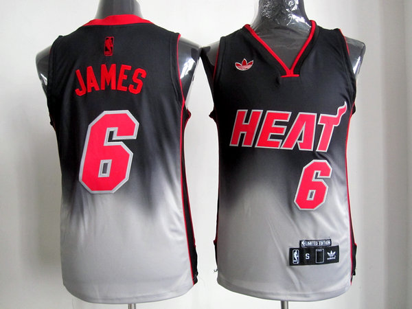 NBA MIami Heat #6 LeBron James Revolution 30 black grey Jersey