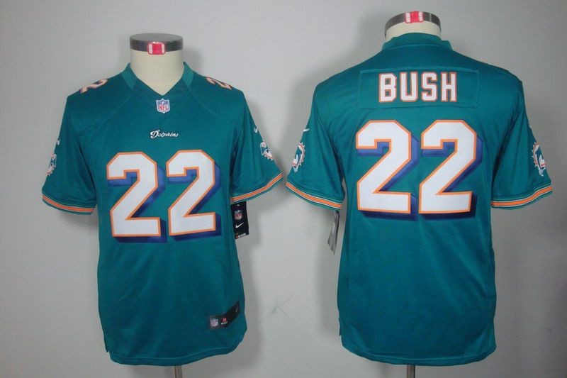 Youth Nike NFL Miami Dolphins #22 Reggie Bush Green limited jersey
