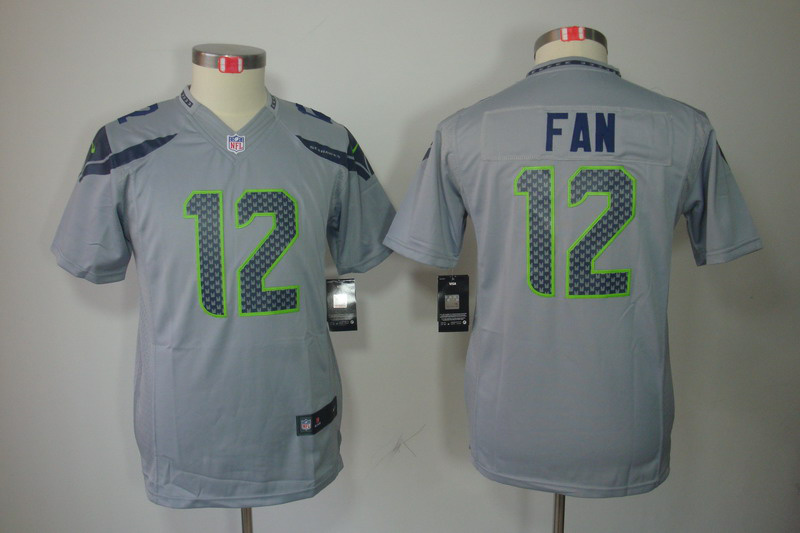 Youth Fan Jersey, #12 Nike NFL Seattle Seahawks limited Jersey in grey