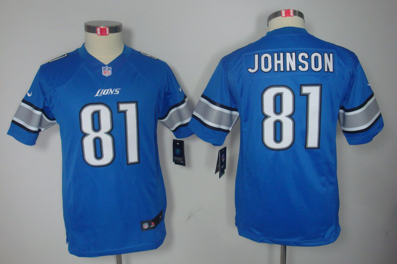 Youth Nike NFL Detroit Lions #81 Calvin Johnson Blue limited jersey