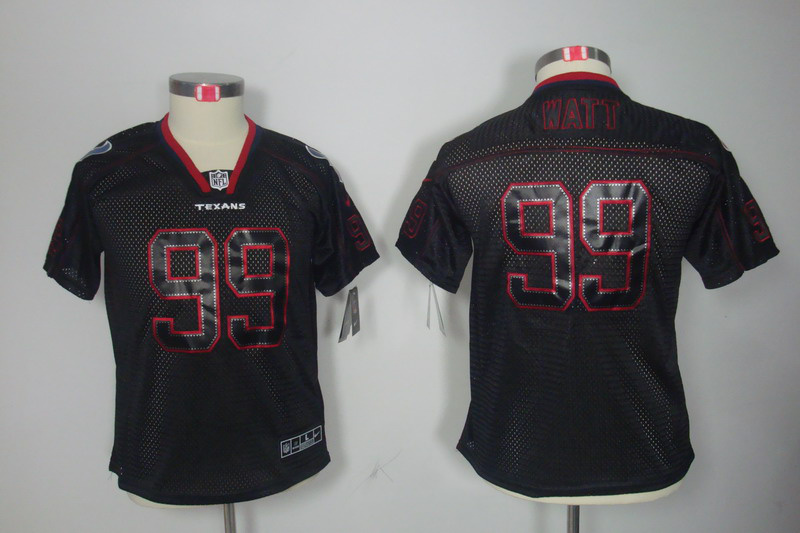 Youth Nike Houston Texans #99 JJ Watt Lights Out Black Elite Jersey