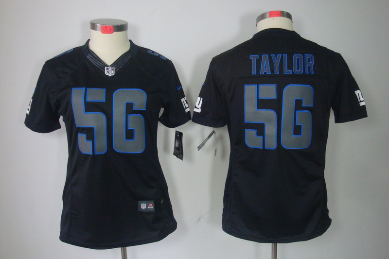 Women Nike New York Giants #56 Lawrence Taylor Impact Limited Black Jersey