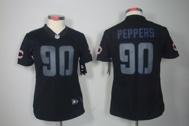 Women Nike Chicago Bears #90 Julius Peppers Impact Limited Black Jersey
