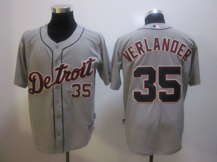 #35 Verlander Grey Detroit Tigers MLB Jersey