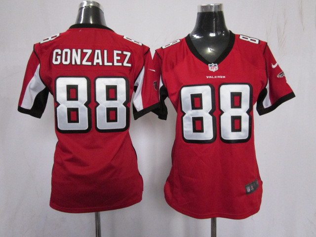 Tony Gonzalez red Falcons Women FashionNike NFL Jersey