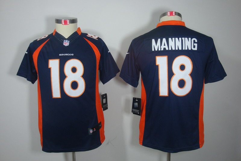 Kids Peyton Manning blue #18 Nike NFL Denver Broncos Jersey