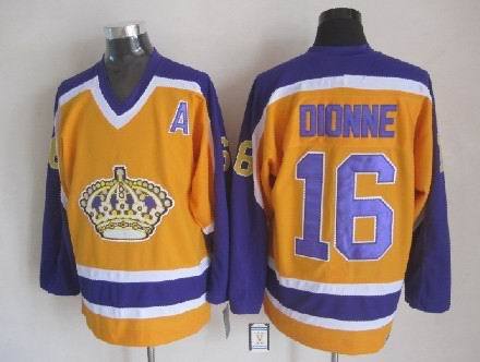 NHL Jerseys Los Angeles King 16 DIONNE yellow purple Jersey