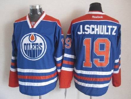NHL Edmonton Oilers #19 J.SCHULTZ Blue Jerseys