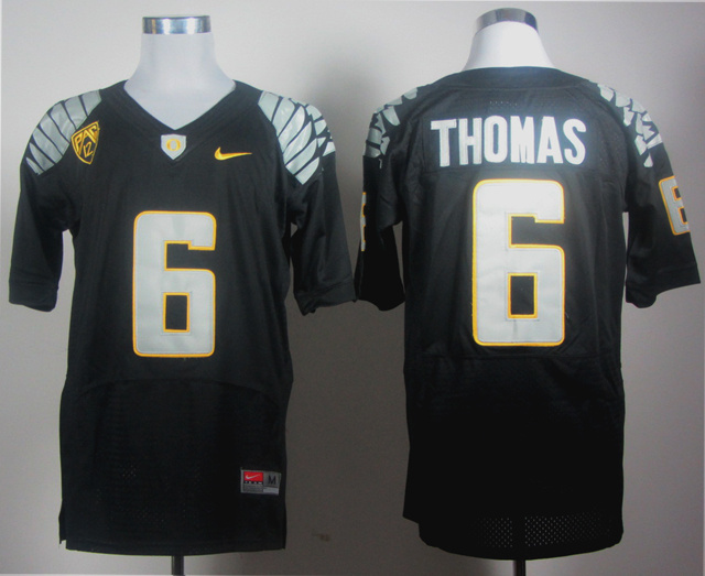 NCAA Oregon Ducks #6 Thomas black jersey