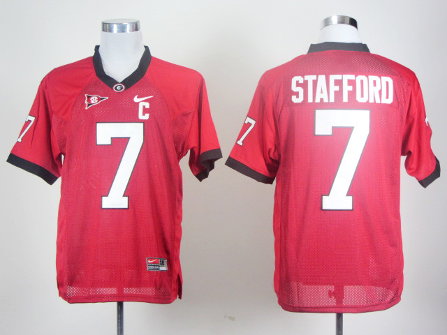 NCAA Georgia Bulldogs #7 Matthew Stafford Red jersey