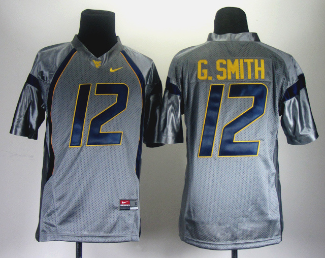 NCAA Nike West Virginia #12 G.Smith grey jersey