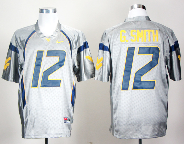 NCAA Nike West Virginia#12 G.Smith light grey jersey