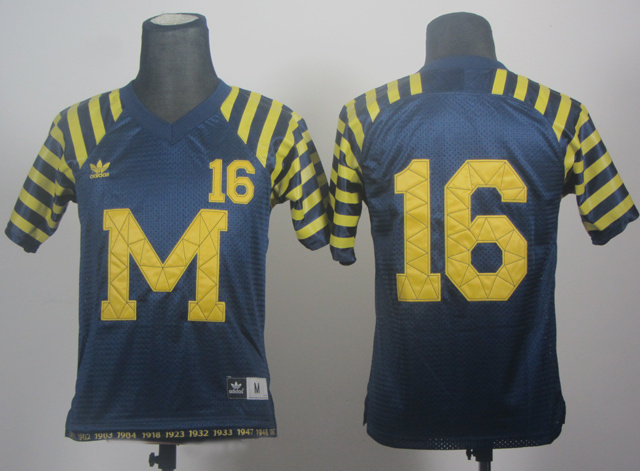 NCAA Michigan Wolverines #16 ROBINSON blue kids M&N jersey