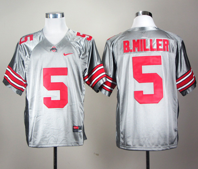 NCAA Ohio State Buckeyes #5 Baxton Miller grey Jersey