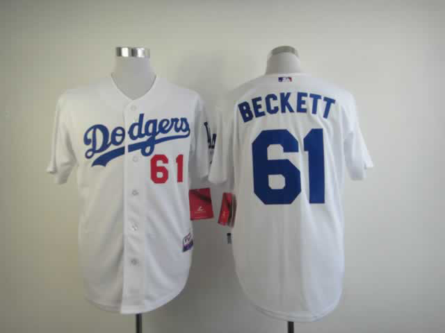 Los Angeles Dodgers #61 Beckett white jersey