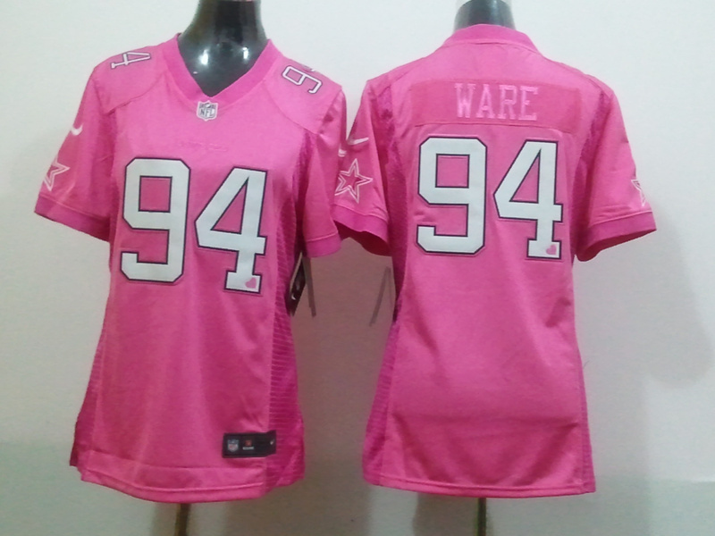 Women Nike Loving Dallas cowboys Ware Pink Jersey #94