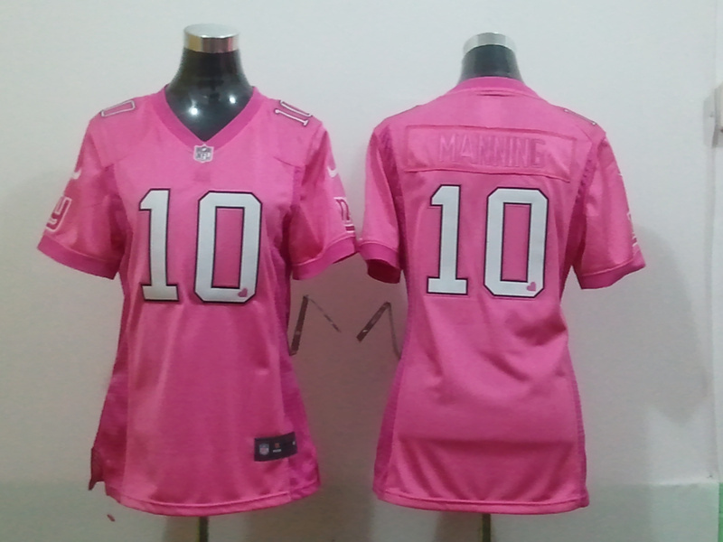 Women Nike Loving new york giants #10 manning Pink jersey