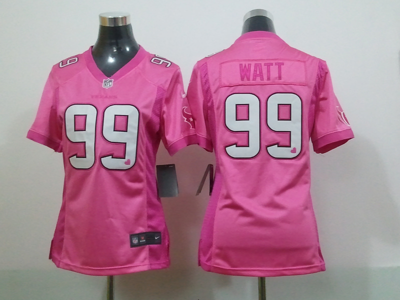 Women Nike Loving Houston Texans J.J. Watt #99 Pink Jersey