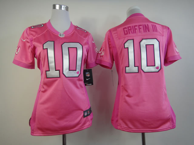 Women Nike Loving Washington Redskins #10 Griffin III Pink Jersey