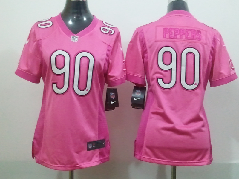 Women Nike Loving  Chicago Bears #90 Peppers Pink Jersey