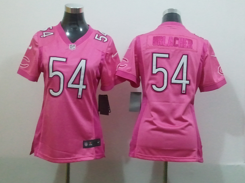 Women Nike Loving Chicago #54 Brian Urlacher Pink Jersey