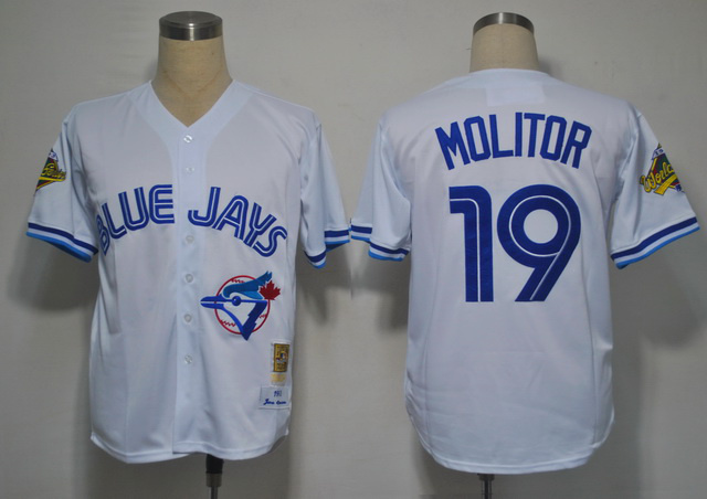 MLB Blue Jays #19 Molitor white jersey