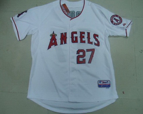 MLB Los Angeles Angels Mike Trout #27 Jersey White